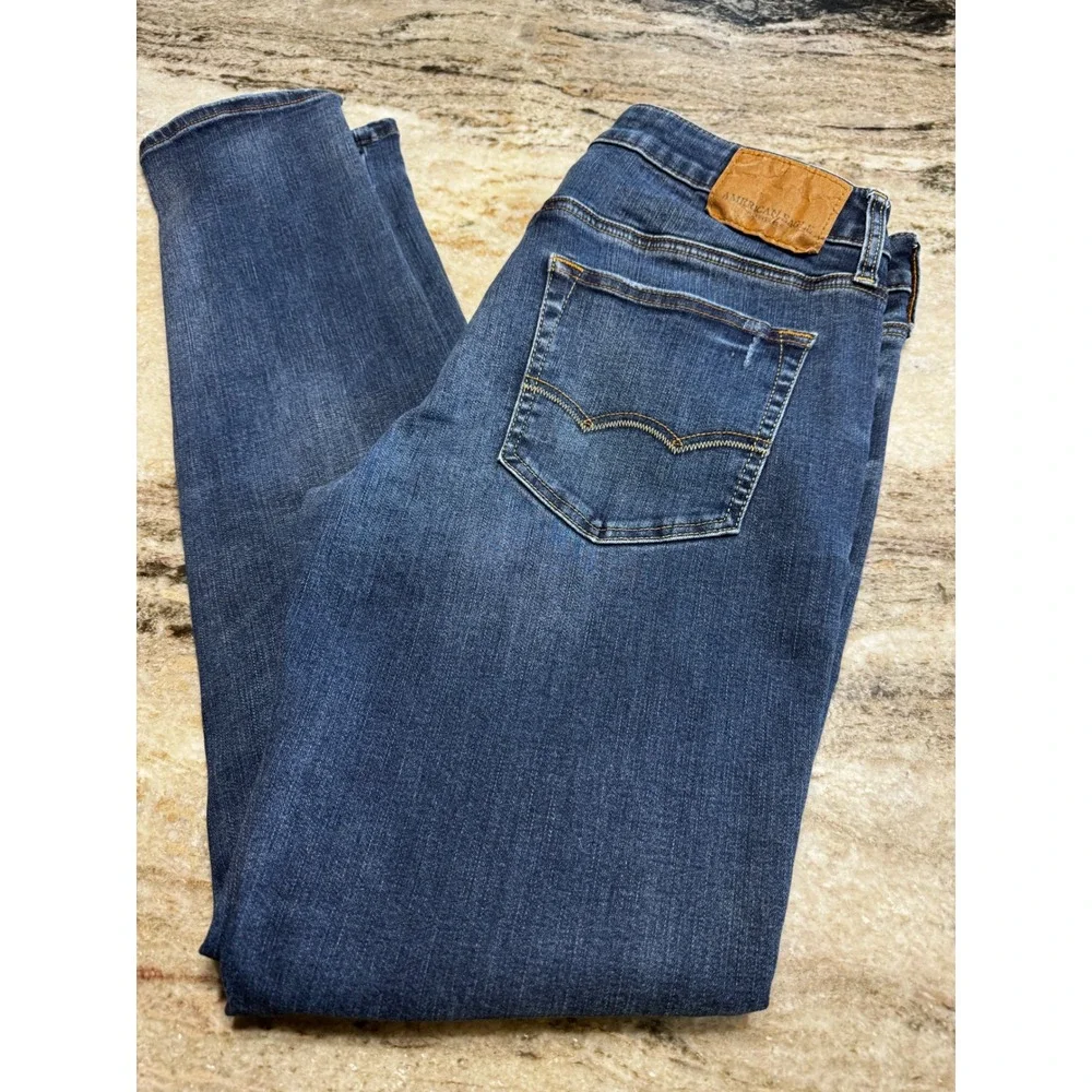 American Eagle Outfitters Skinny‎ Jeans Mens 34x34 Dark Wash Extreme Flex Denim